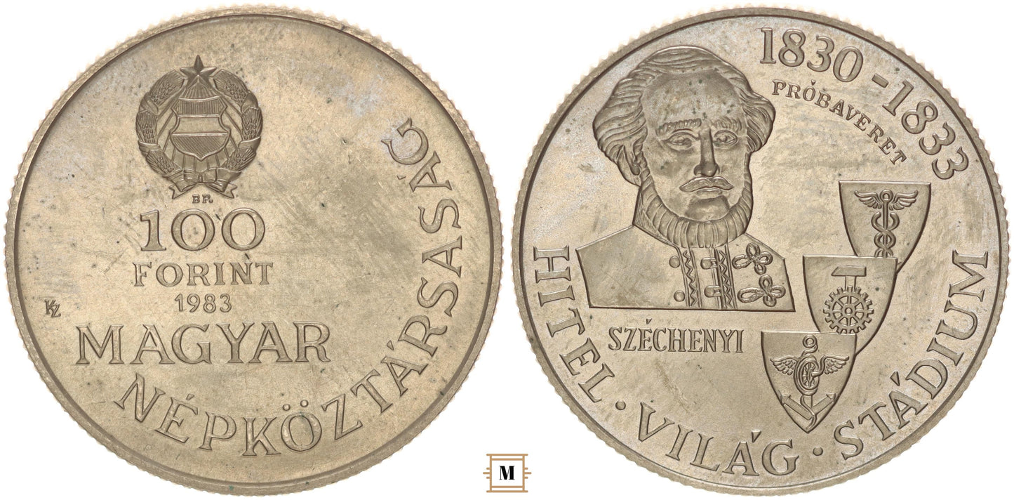 100 forint Széchenyi István(I.) 1983 BP PRÓBAVERET