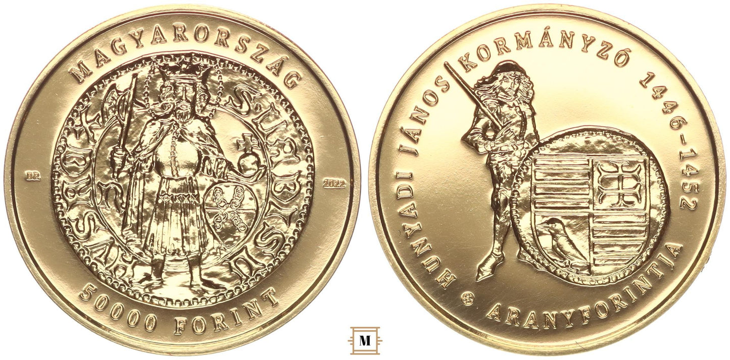 50000 forint Hunyadi János aranyforintja 2022 BP