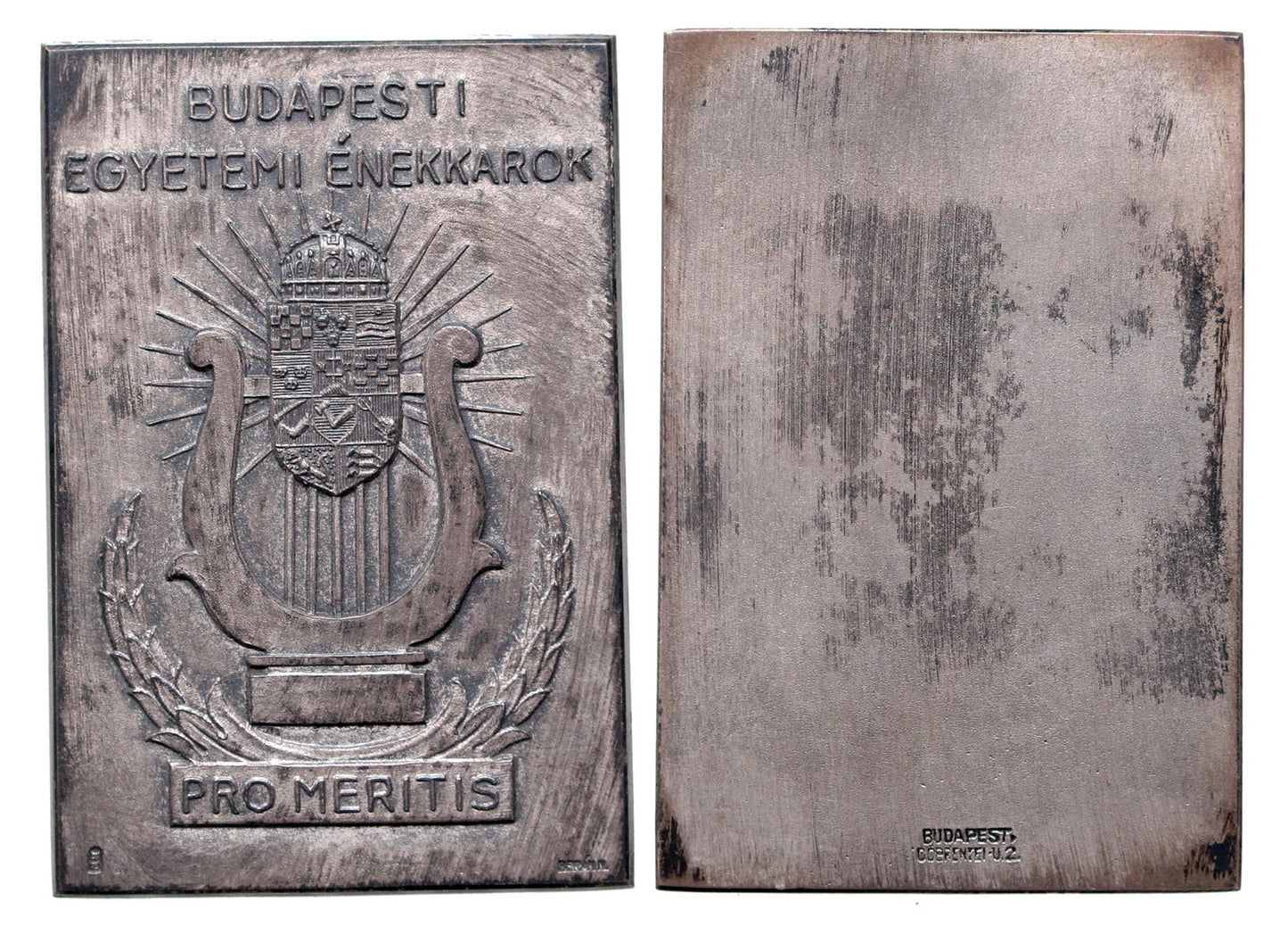 Budapesti egyetemi énekkarok - Pro meritis - Berán N. jelzett ezüst