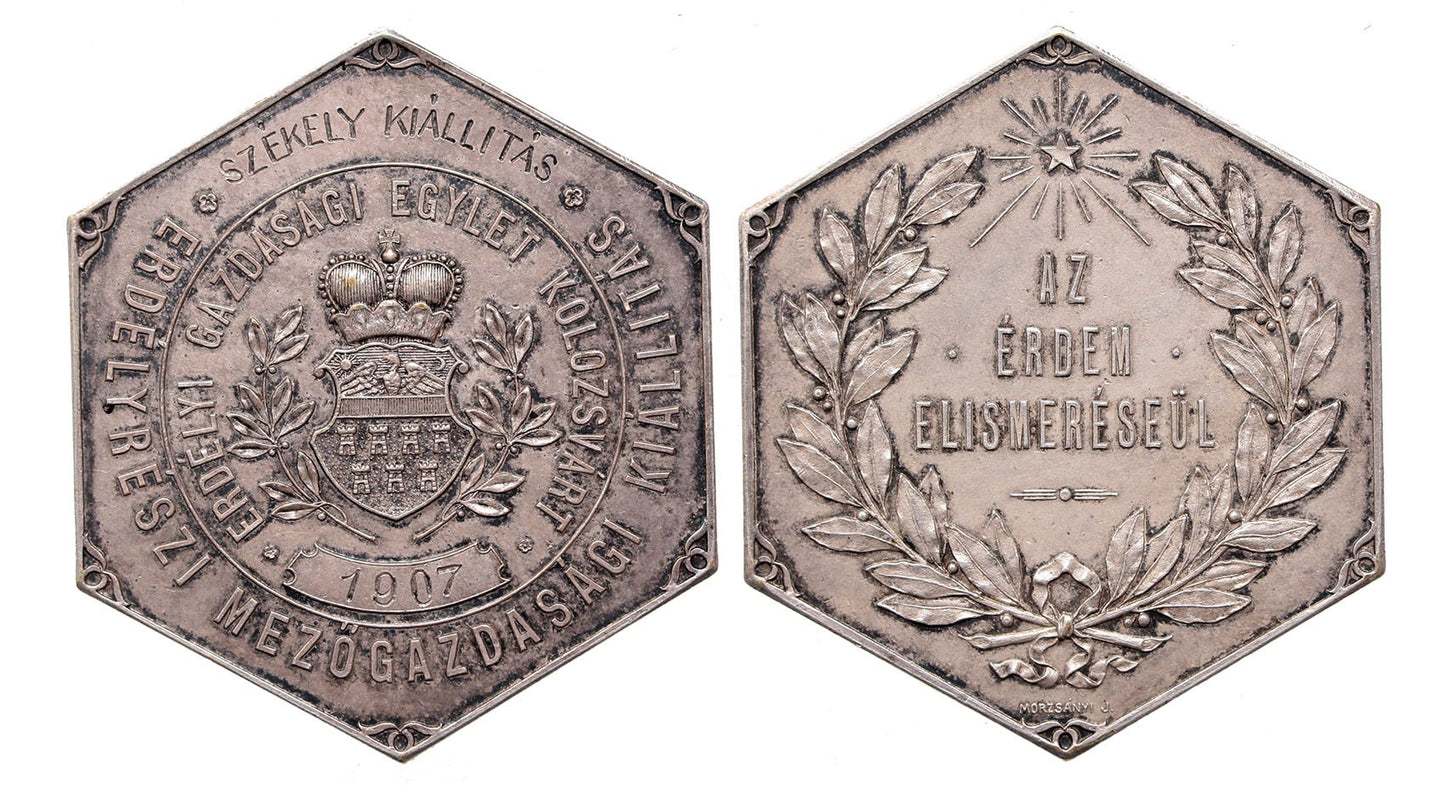 Erdélyi mezőgazdasági kiállítás 1907 díjérem