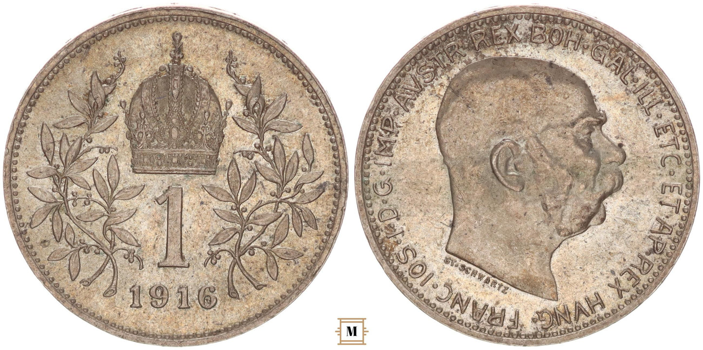 Ferenc József 1 corona 1916 vjn.