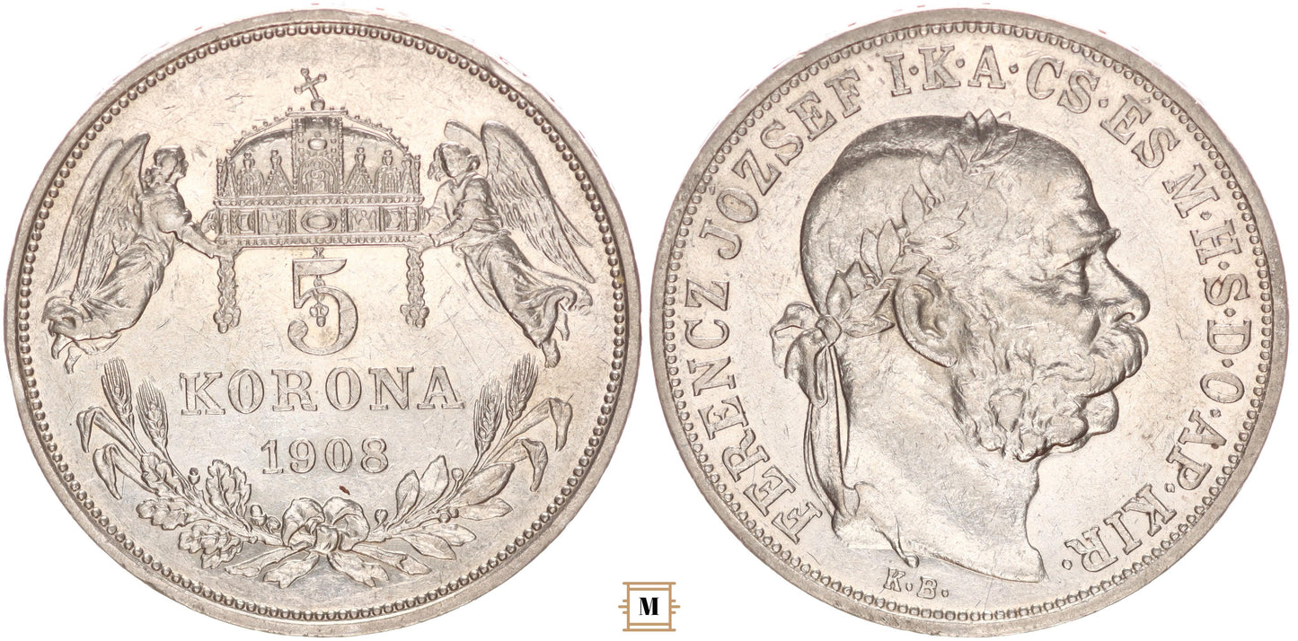 Ferenc József 5 korona 1908 KB