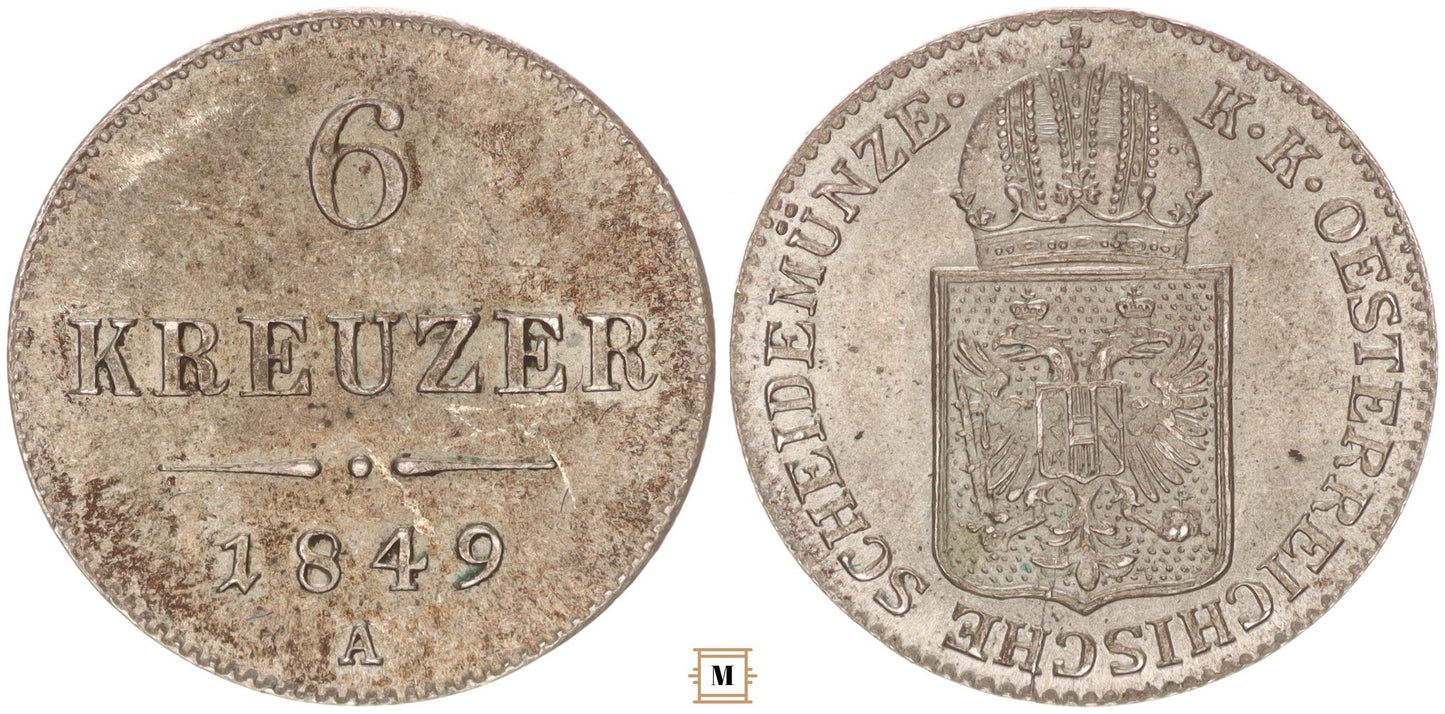Ferenc József 6 krajcár 1849 A