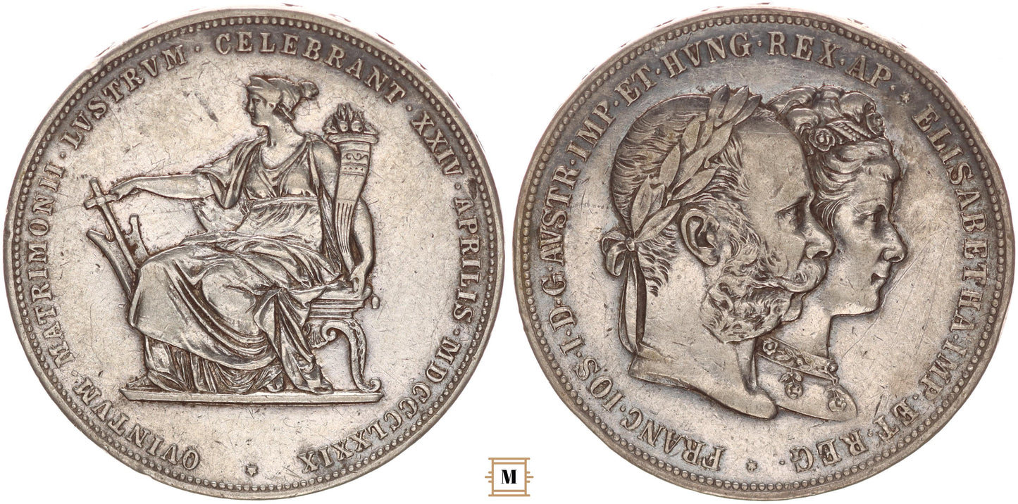 Ferenc József ezüstlakodalom 2 gulden 1879