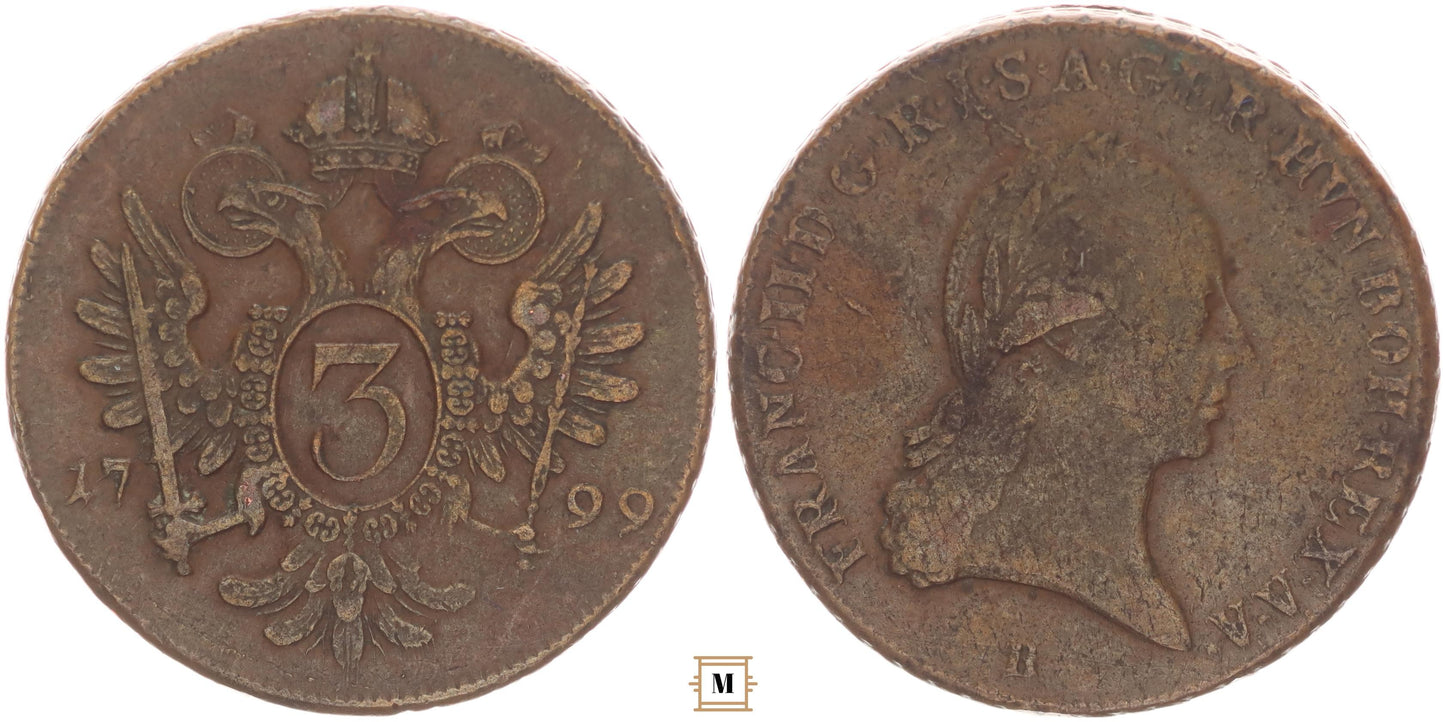 I. Ferenc 3 krajcár 1799 B