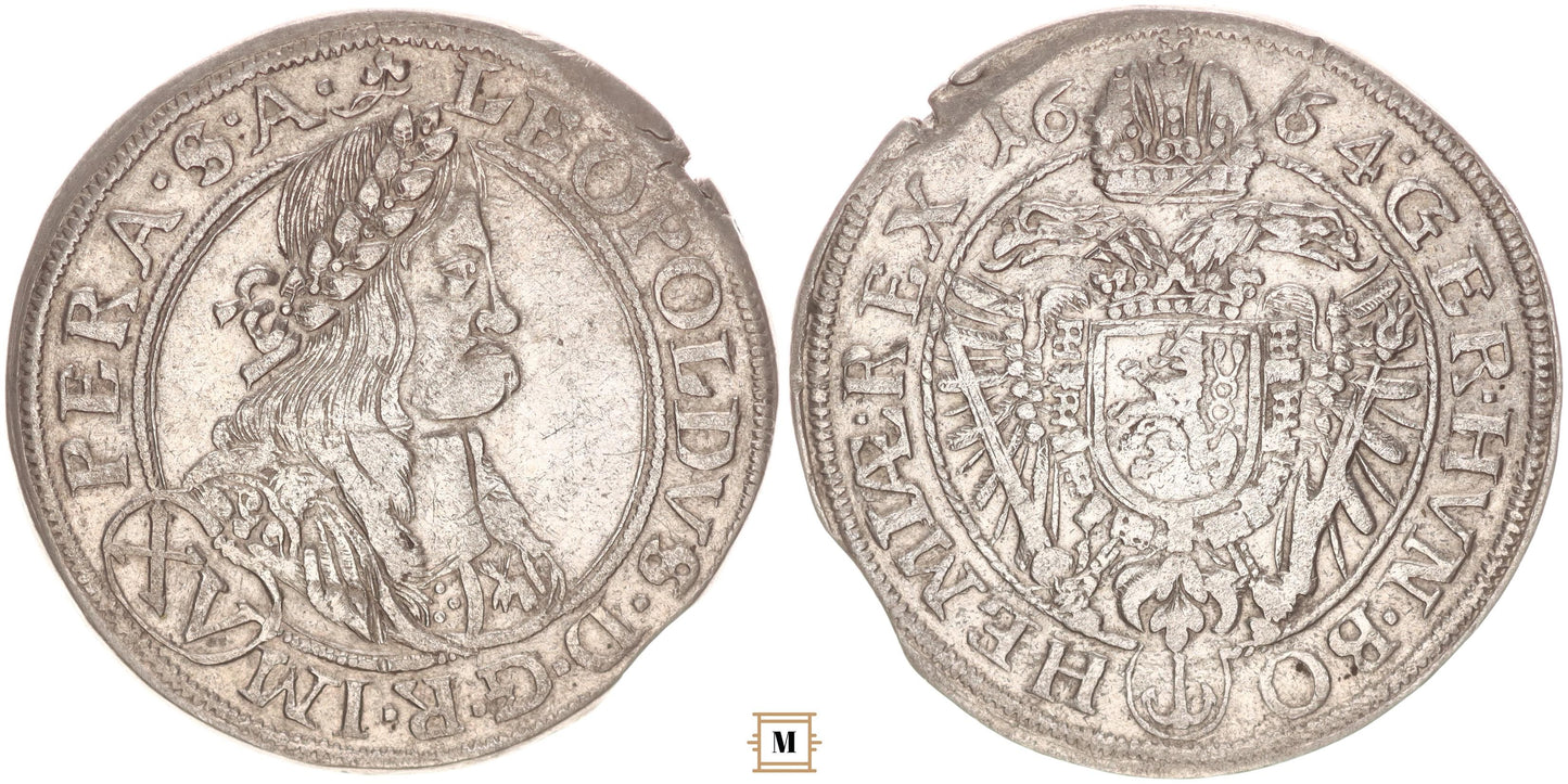 I. Lipót 15 krajcár 1664 Prága