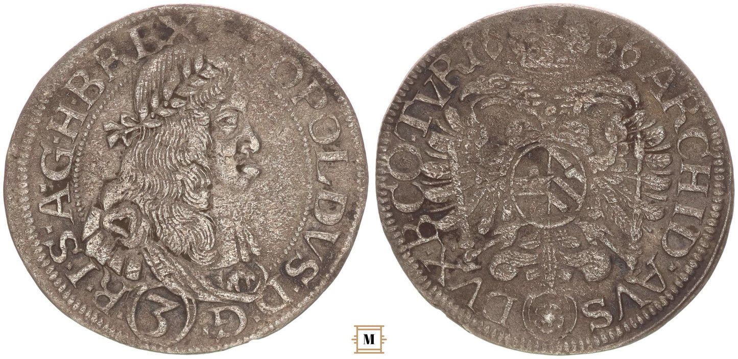 I. Lipót 3 krajcár 1666 Bécs