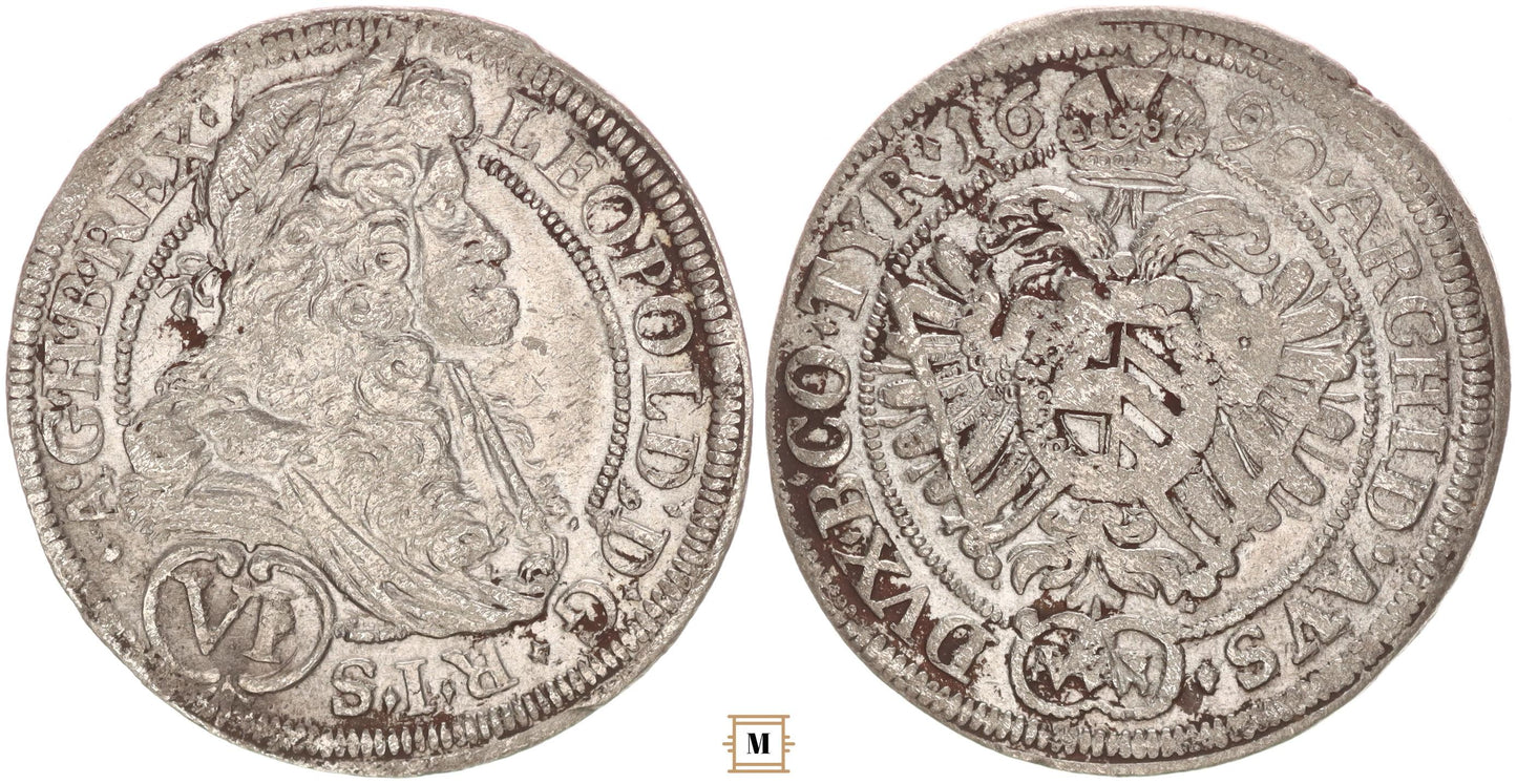 I. Lipót 6 krajcár 1690 MM Bécs