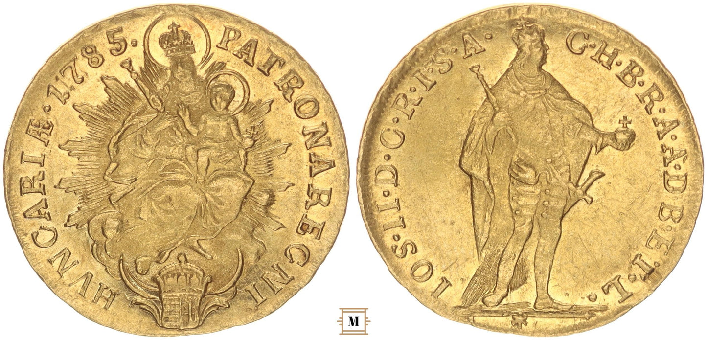 II. József dukát 1785 csillagos változat