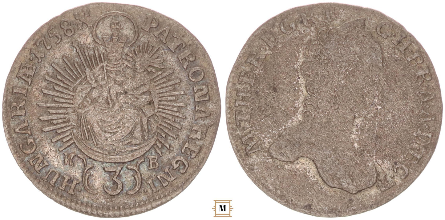 Mária Terézia 3 Krajcár 1758 KB