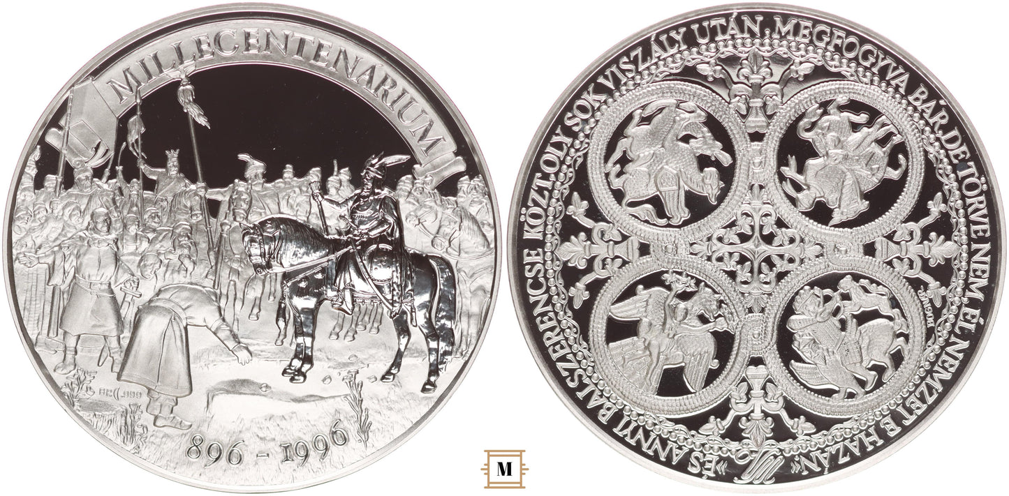 Millecentárium 896-1996 színezüst