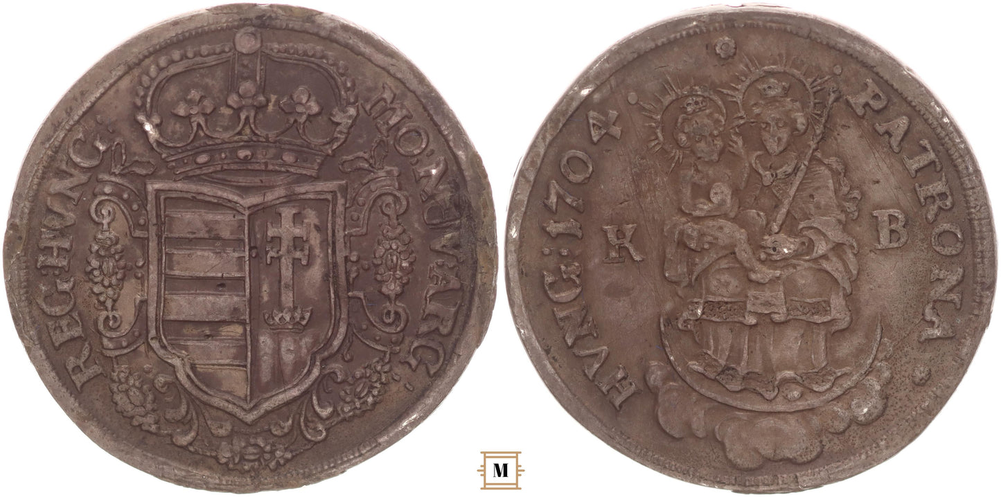 Rákóczi 1/2 tallér 1704 KB Ag
