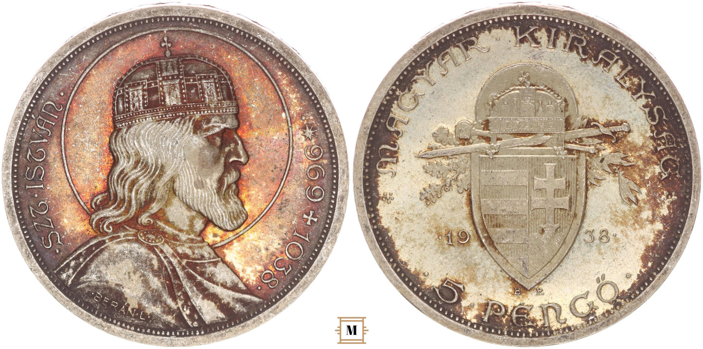 Szent István 5 pengő 1938 BP