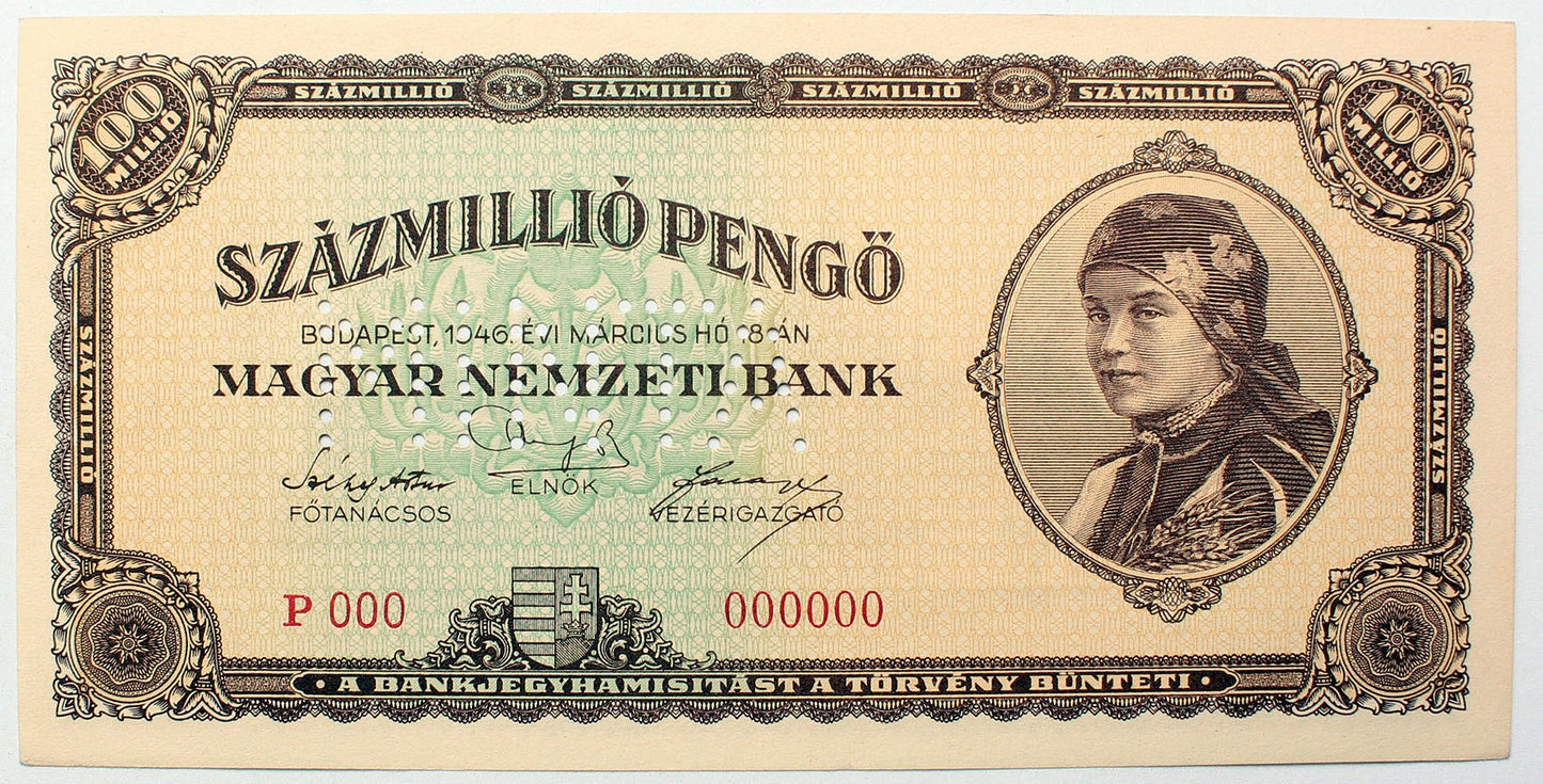 Százmillió pengő 1946 MINTA