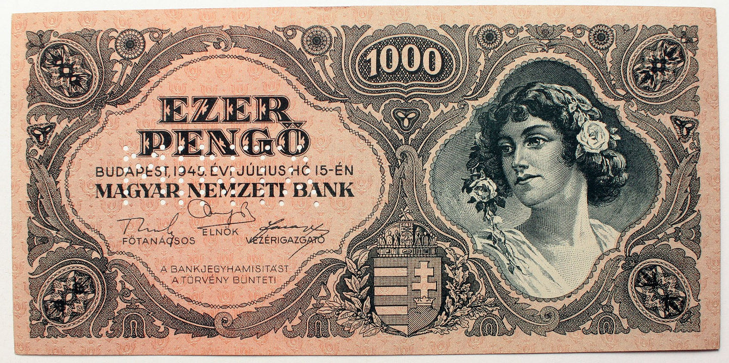 Ezer pengő 1945 MINTA