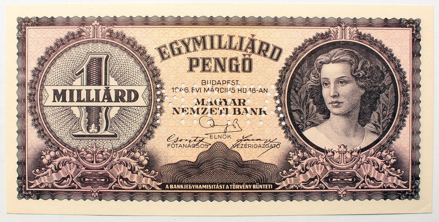 Egymilliárd pengő 1946 MINTA