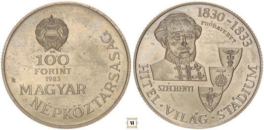 100 forint Széchenyi István(I.) 1983 BP PRÓBAVERET