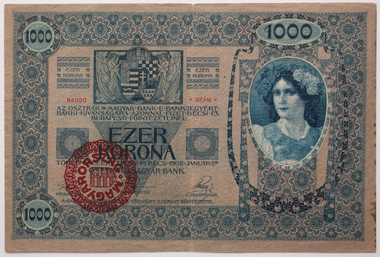 1000 korona 1902 Magyarország FB.