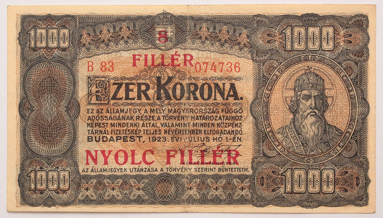 1000 korona 8 fillér 1923