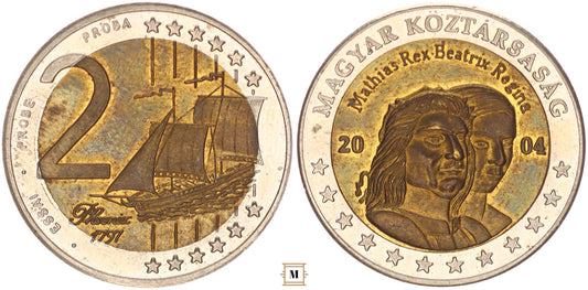 2 Euro Mátyás Király - Beatrix 2004 PRÓBA PIEFORT