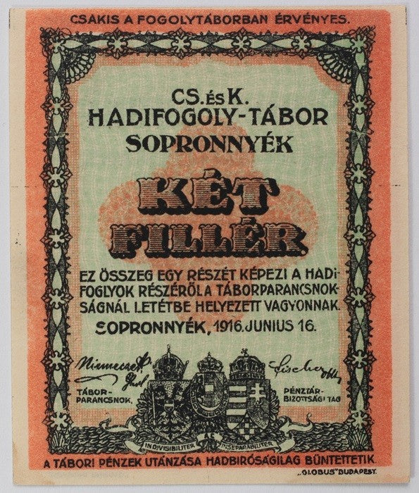 2 Fillér Sopronnyék 1916