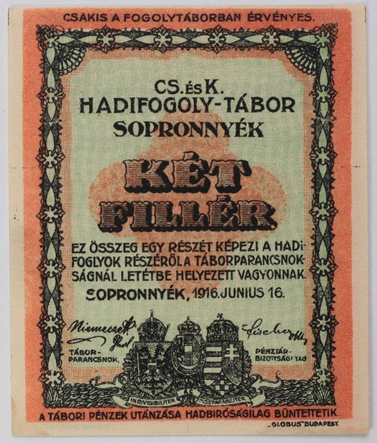 2 Fillér Sopronnyék 1916