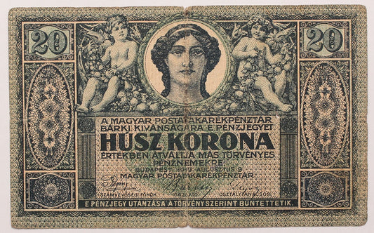 20 korona 1919 aug. 9.