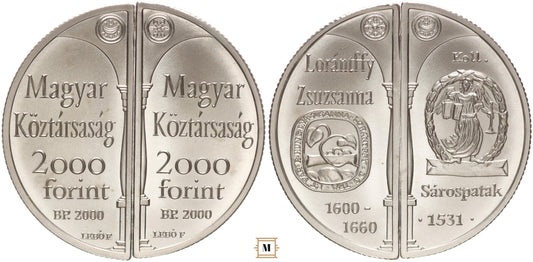 2x2000 forint Lórántffy Zsuzsanna 2000 BP