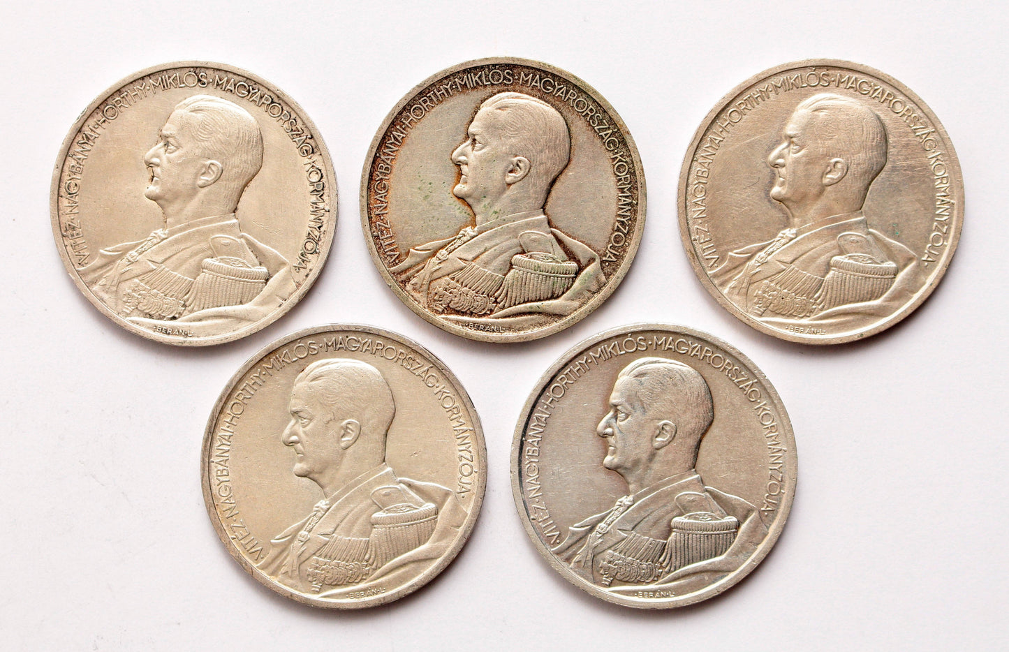 5 pengő Horthy 1939 BP 5db-os lot