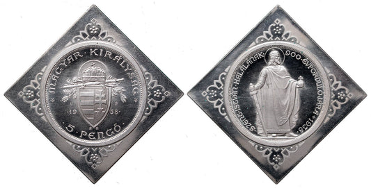 5 pengő Szent István 1938 BP ARTEX Csegely