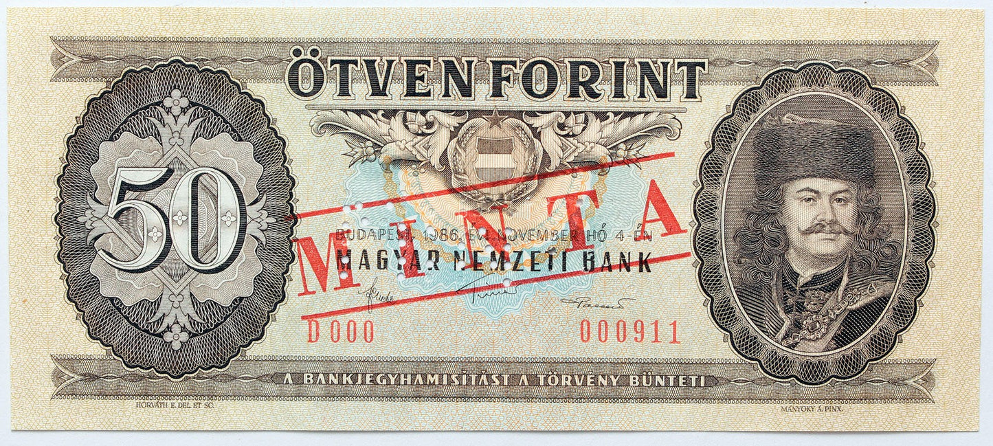 50 forint 1986 MINTA