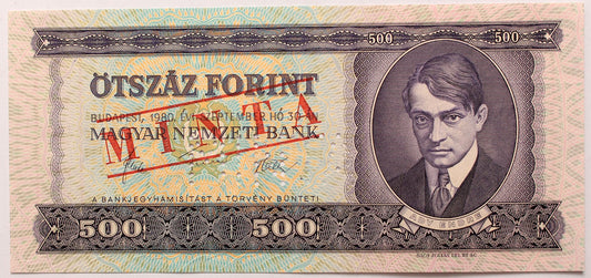 500 forint 1969 MINTA lyukasztás és felülnyomás