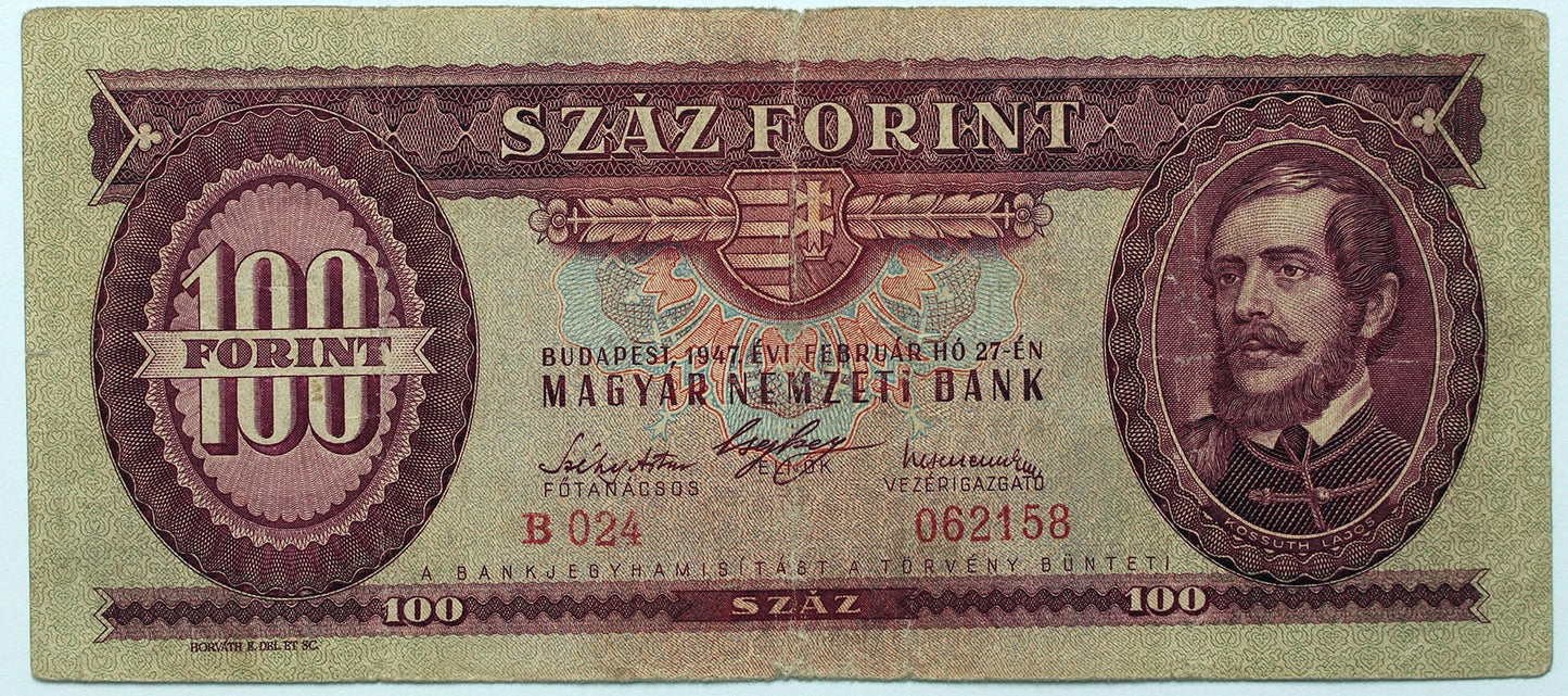 100 forint 1947 B sorozat