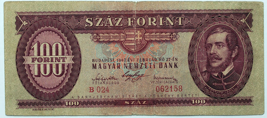 100 forint 1947 B sorozat