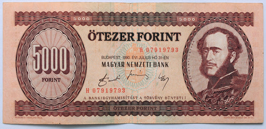 5000 forint 1990 H sorozat
