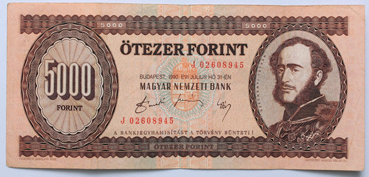 5000 forint 1990 J sorozat