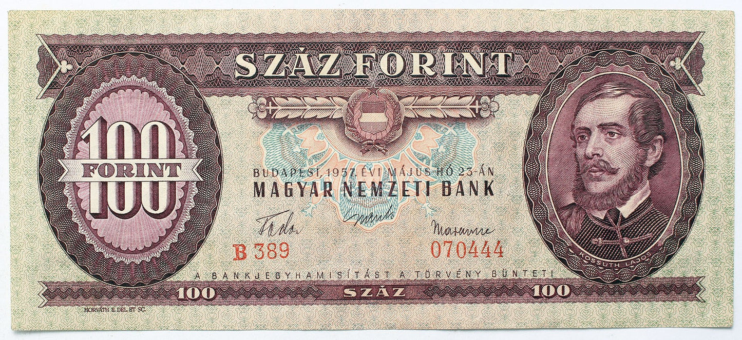 100 forint 1957 B sorozat