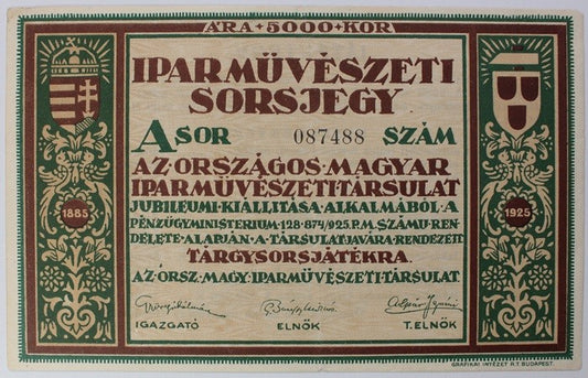 5000 Korona , Iparművészeti sorsjegy