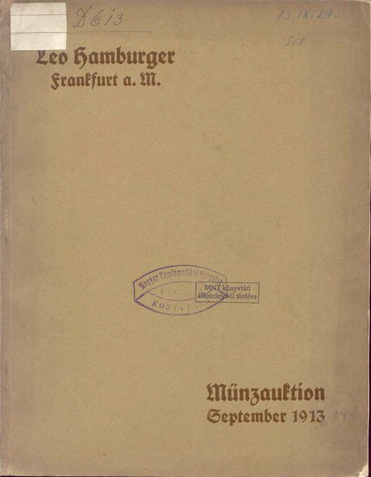 Aukció: Hamburger 1913