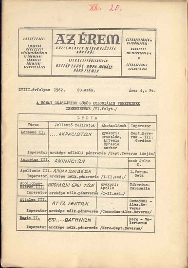 Az Érem 1962/20