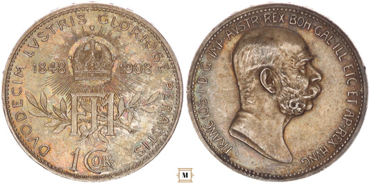 Ausztria, 1 corona Jubileum 1908