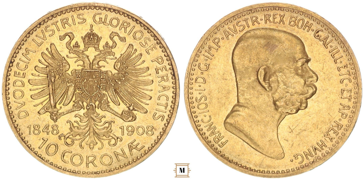 Ausztria, 10 corona jubileum 1848-1908