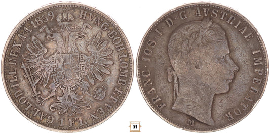 Ferenc József 1 florin 1859 M
