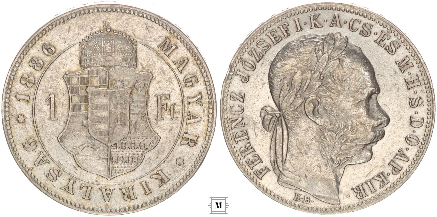 Ferenc József 1 forint 1886 KB