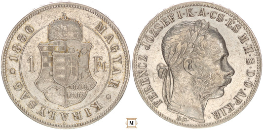 Ferenc József 1 forint 1886 KB