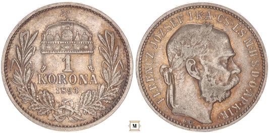 Ferenc József 1 korona 1893 KB
