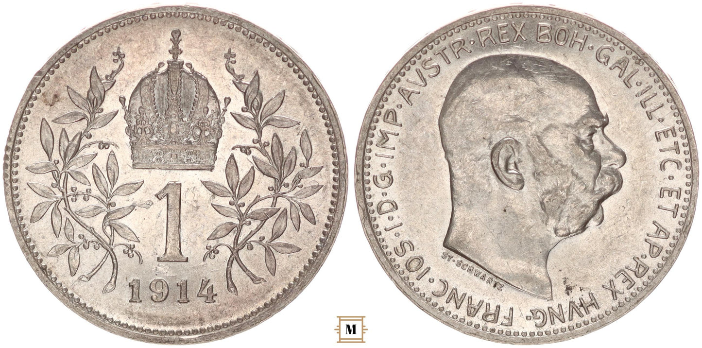 Ferenc József 1 korona 1914 vjn.