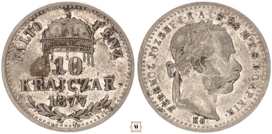 Ferenc József 10 krajcár 1877 KB