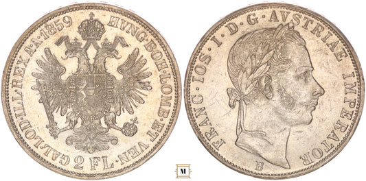 Ferenc József 2 florin 1859 B