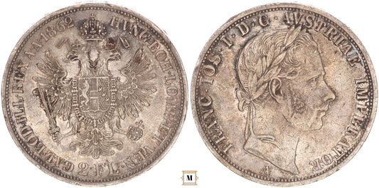 Ferenc József 2 gulden 1862 A R!